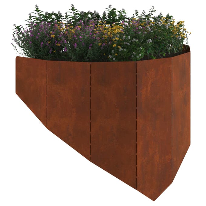 vidaXL - Gazonrand - 100 - x - 45 - cm - Staal - Roestig
