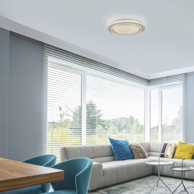 JUST LIGHT. GmbH JUST LIGHT. LED plafondlamp Lago Ø 40 cm wit Afstandsbediening