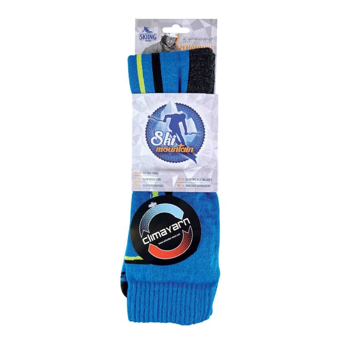 Comodo - Unisex Kniehoge Merino Wollen Skisokken - Blauw
