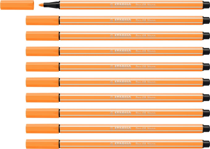 STABILO Pen 68 - Premium Viltstift - Neon Oranje - Doos 10 stuks