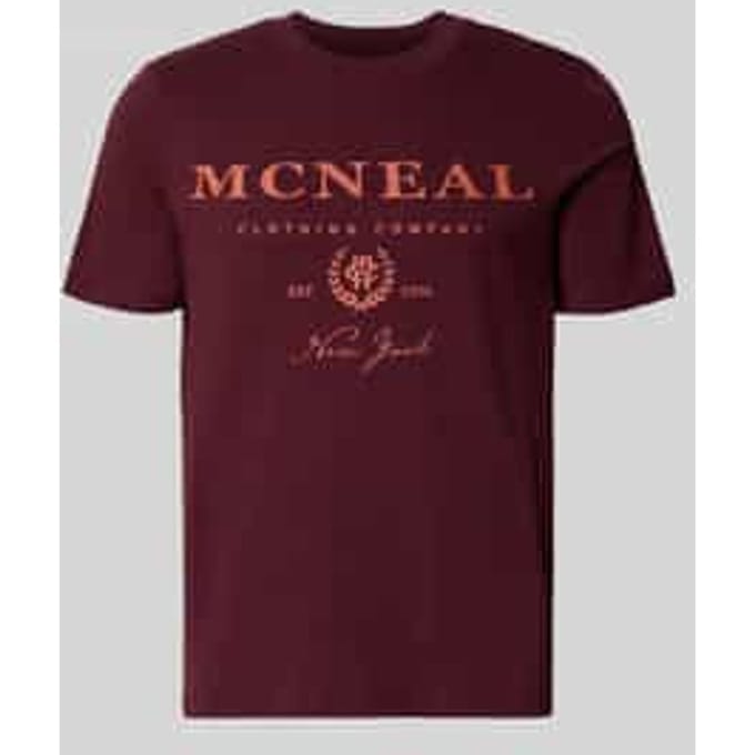 T-shirt met labelprint en ronde hals
