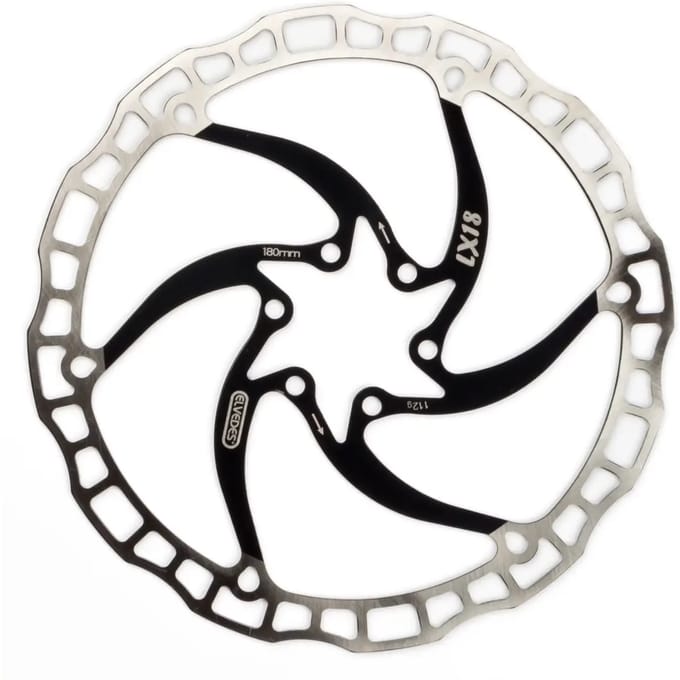 Elvedes LX18 one piece rotor ø180 mm 112 gr met 6 remschijfbouten zwart
