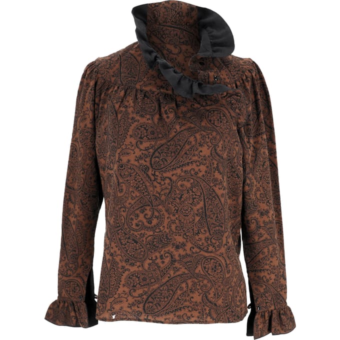 Kenzo blouse met paisleyprint in bruine wol
