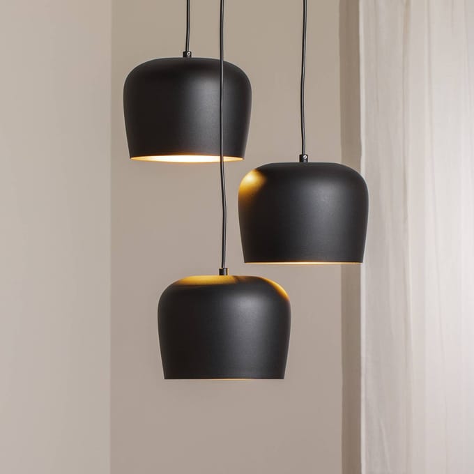 Opviq Hanglamp Berceste N-1413, zwart, metaal 3-lamps rond