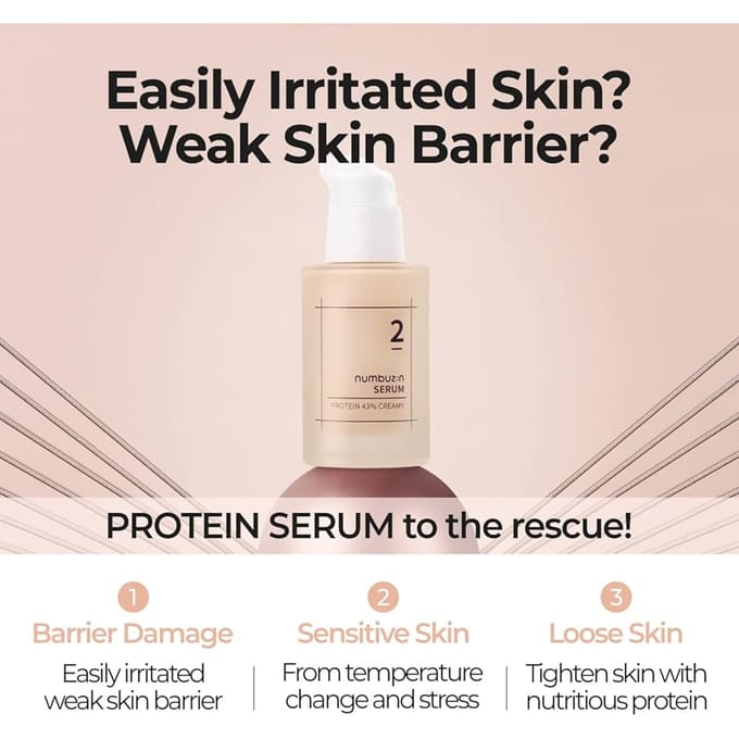 Numbuzin, No.2 Protein 43% Creamy Serum, 1.69 fl oz (50 ml) beige