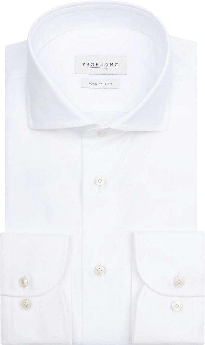 Profuomo Royal Twill Overhemd Wit - Maat 41 - Heren - Overhemden Formeel