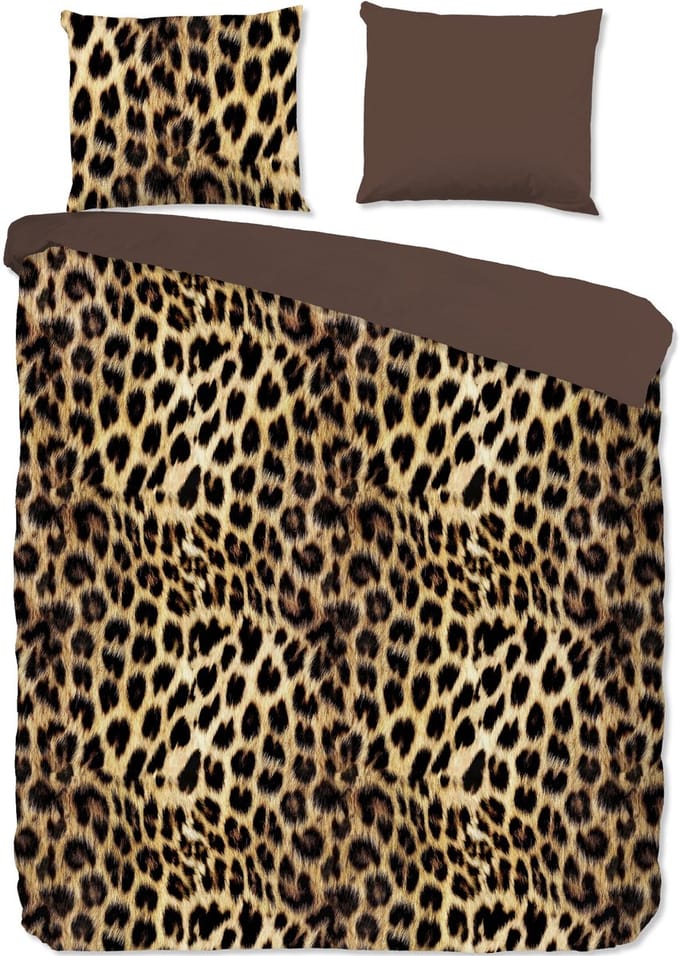 Pure Dekbedovertrek "luipaardprint" - Bruin - (140x200/220 cm) - Microfiber