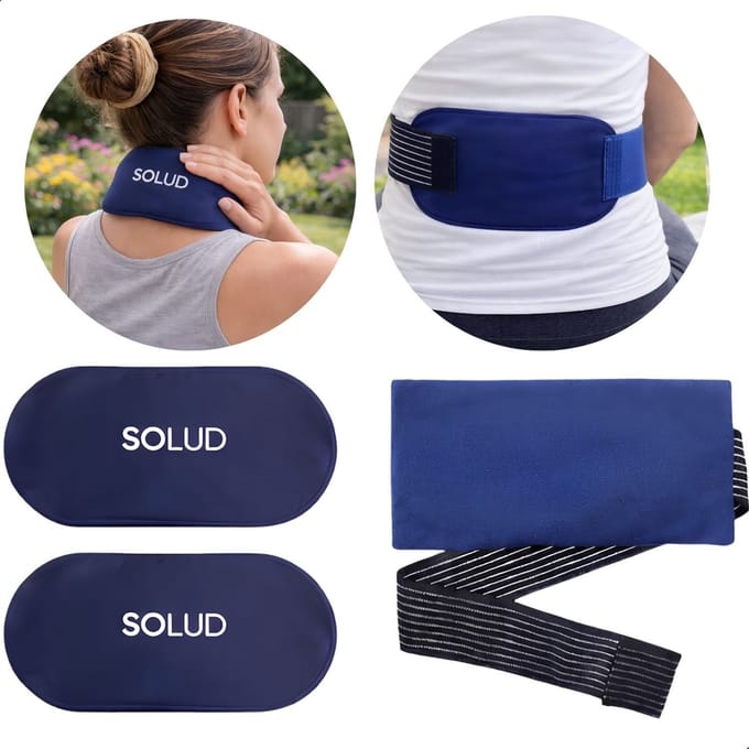 Solud® icepack - Set van 2 Gelpacks met Zachte Hoes - Coldpack - Coolpack - Ijspack - Icepack knie - Gelpack