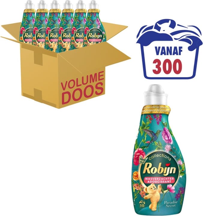 6x Robijn Wasverzachter - 50sc1,25L - paradise secret