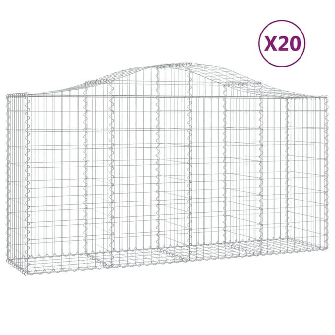 vidaXL - Schanskorven - 20 - st - gewelfd - 200x50x100/120 - cm - ijzer