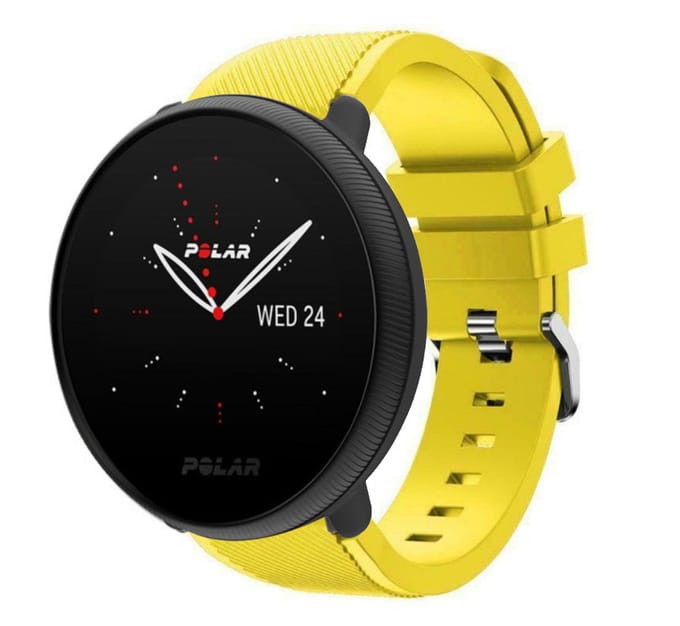 Polar Ignite 2 twill siliconen band (geel)