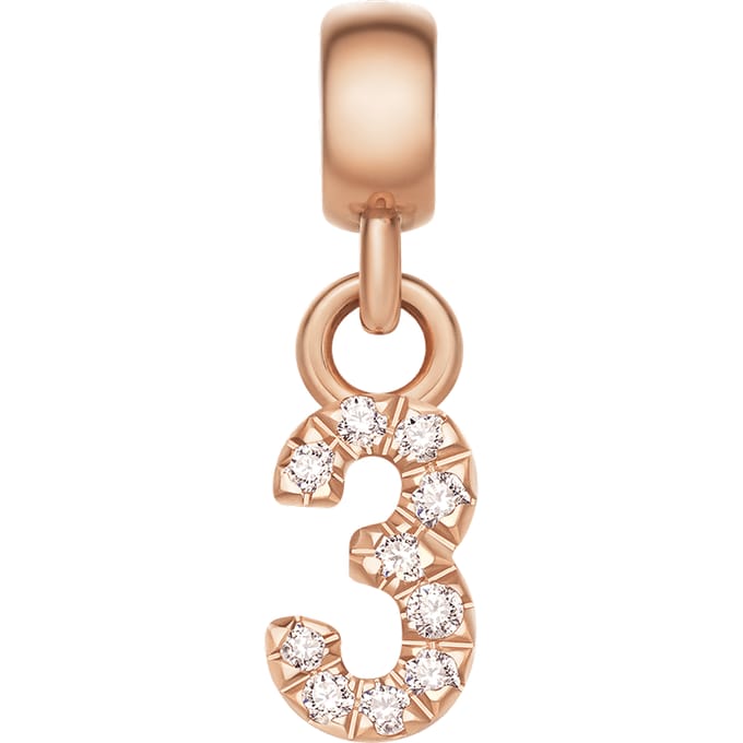Daniel Wellington DW Charm Number 3 Rose Gold