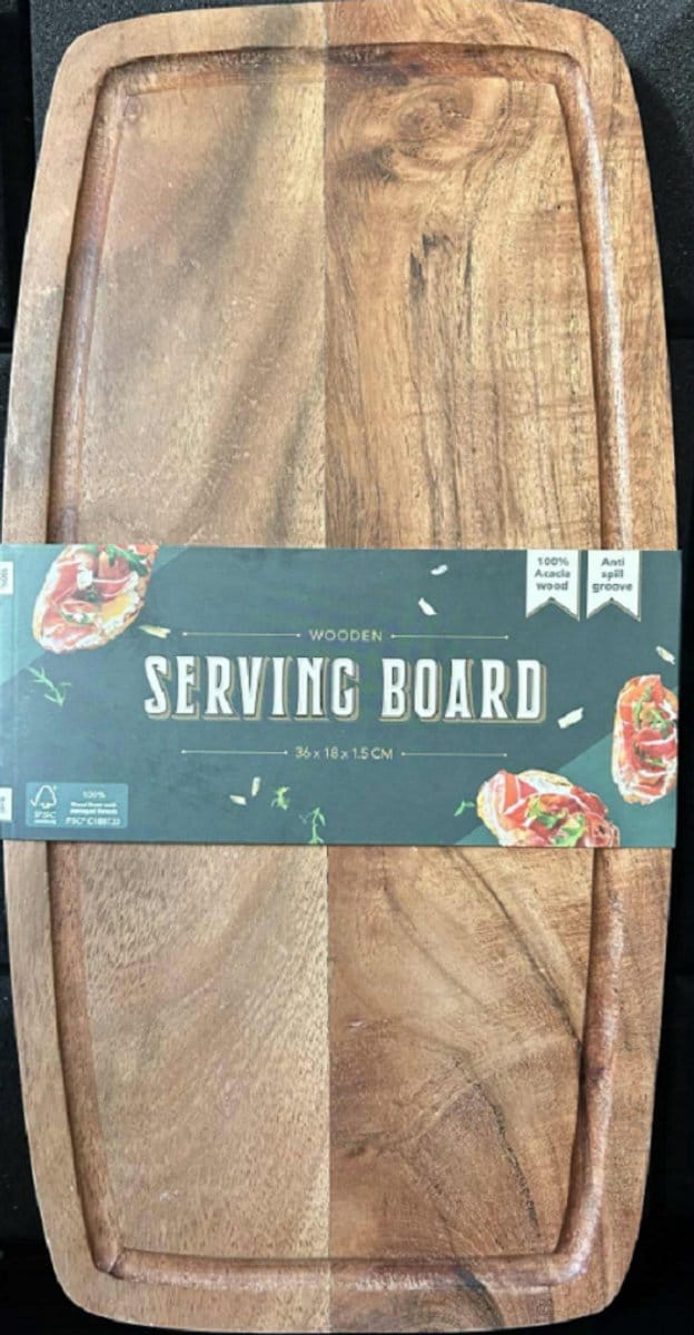 Houten serveerplank 36x18x1.5 cm