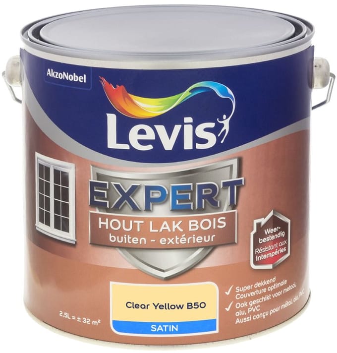 Levis - Expert Hout Lak Buiten Satin Mix - Clear Yellow B50 - Mengverf - 2,5 L
