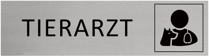 CombiCraft Aluminium Deurbordje "Tierartzt " 165x45mm met tape