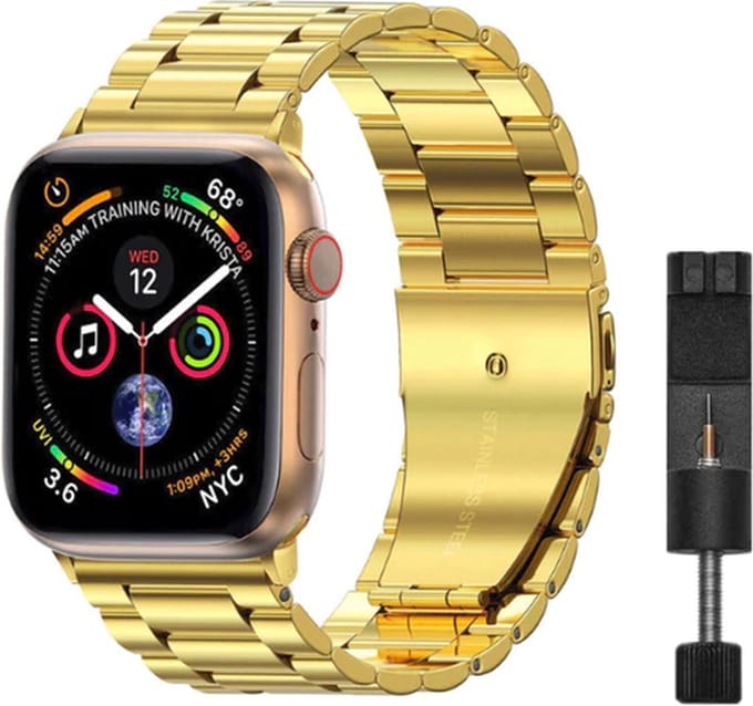 Rvs Watch Bandje Geschikt Voor Apple Watch - 38-40-41mm - Goud