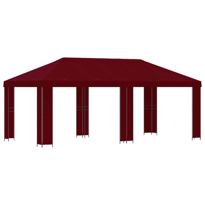 vidaXL - Tuinpaviljoen - 6 - x - 3 - m - Bordeauxrood - Polyester - en - Staal - 190 - gsm