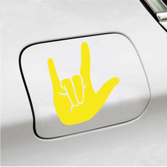 Bumpersticker - Rock N Roll - 14 X 12 - Geel