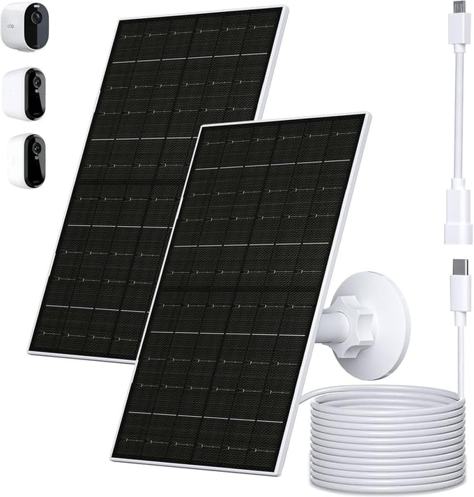 Zonnepaneel - Zonnelader Camera - Camera Voeden - Brede Compatibiliteit - 6 Watt - Zwart