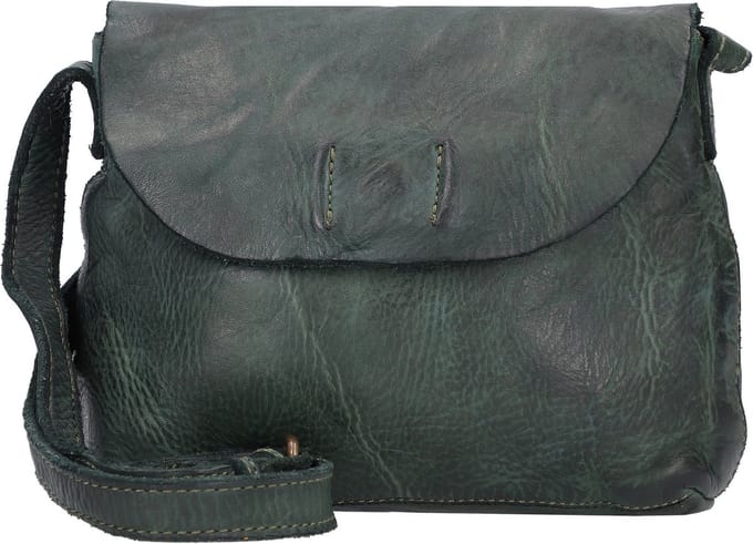 HAROLD'S Leren schoudertas Submarine Crossbag Green donkergroen