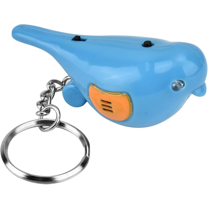 Vogel LED Fluitje Sleutelvinder Intelligente Spraakbesturing Sleutelhanger Met Batterij blauw
