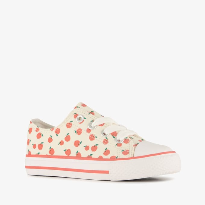 Meisjes sneakers met appels beige rood - Maat 33