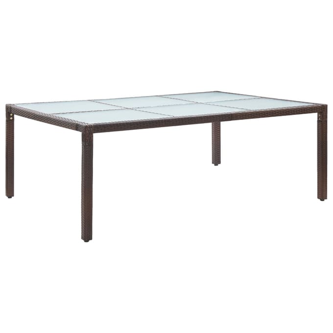 vidaXL - Tuintafel - 200x150x74 - cm - poly - rattan - bruin