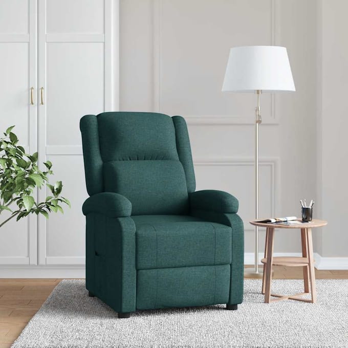 vidaXL - Fauteuil - verstelbaar - stof - donkergroen