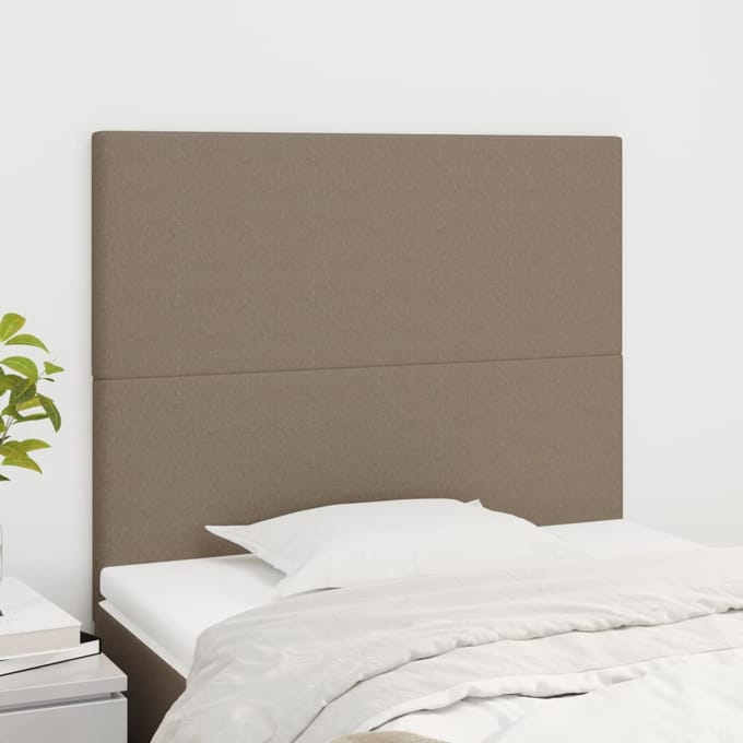vidaXL - Hoofdbord - taupe - 90x5x118/128 - cm - Stof