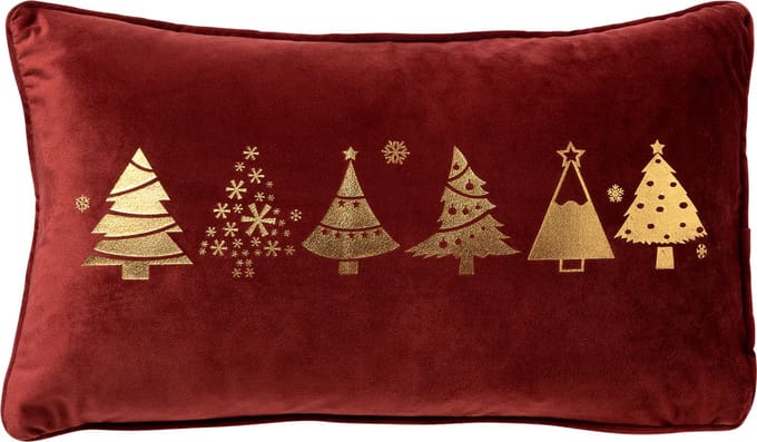 TREES - sierkussen 30x50 cm - kerst - Biking Red - rood