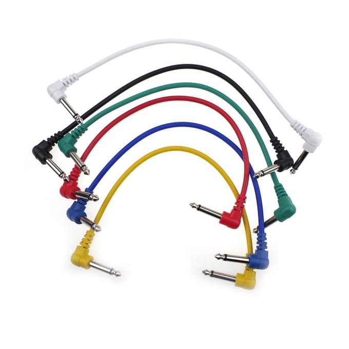 6 kleuren elektrische gitaar effect patchkabel draad audio verbindingskabel veelkleurig
