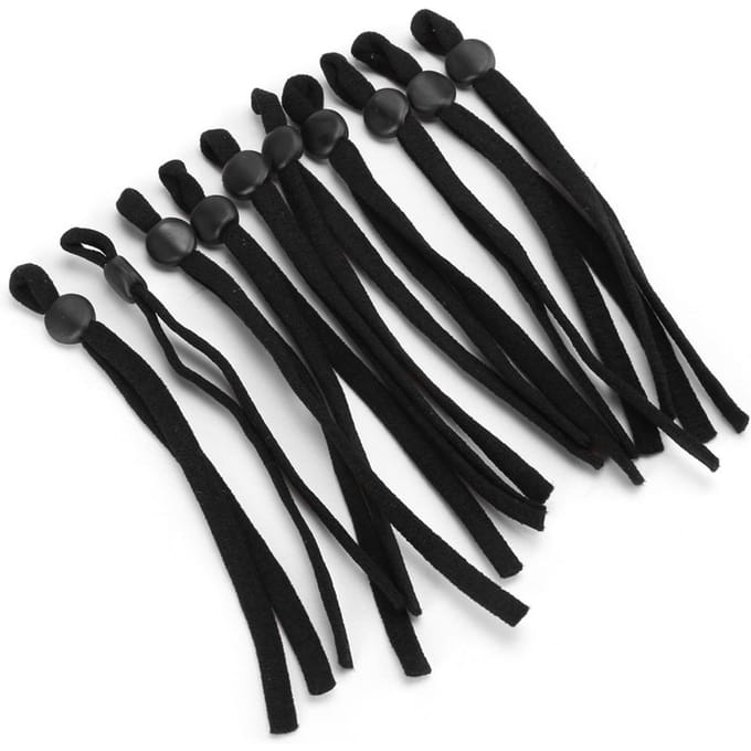 200 pièces Élastiques Boucle Réglable Élastique Cordon Corde pour Couture Blanc Plat noir