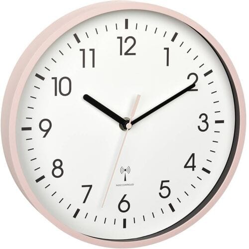 TFA Dostmann 60.3550.16 Wandklok Zendergestuurd 24.5 cm x 42 mm Roze