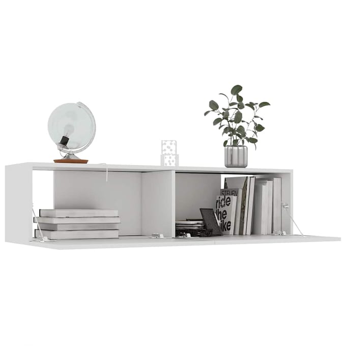 vidaXL - Tv-meubel - 120x30x30 - cm - bewerkt - hout - wit