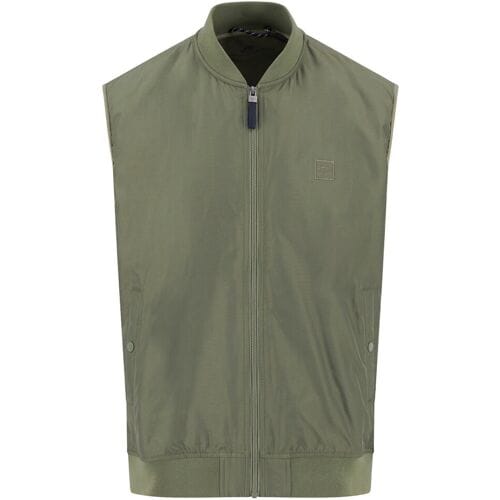 Fynch-Hatton Body-Warmer Solid Color Lightweight Dusty Olive / male