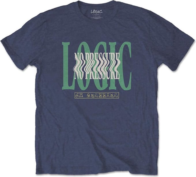 Logic - Wavy Heren T-shirt - S - Blauw
