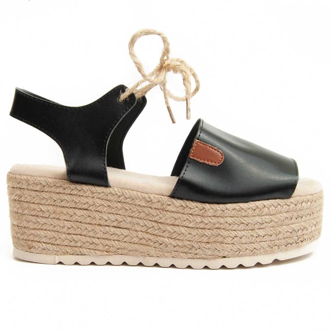 Sandalia De Cuña Para Mujer.  Montevita  Pellis  92325 40 zwart
