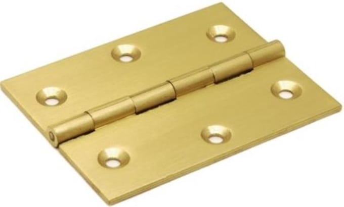 i-Fix scharnier met vaste pen | 90 x 90 mm | geel gepassiveerd | 2 mm dik | 2 STUKS
