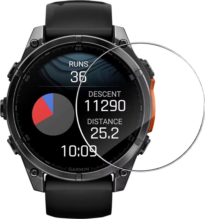 Screenprotector geschikt voor Garmin Fenix 8 – 47mm – Gehard glas – Hoge kwaliteit screen protector 47 mm – Tempered Glass 9H – 1 stuks – TechDefend
