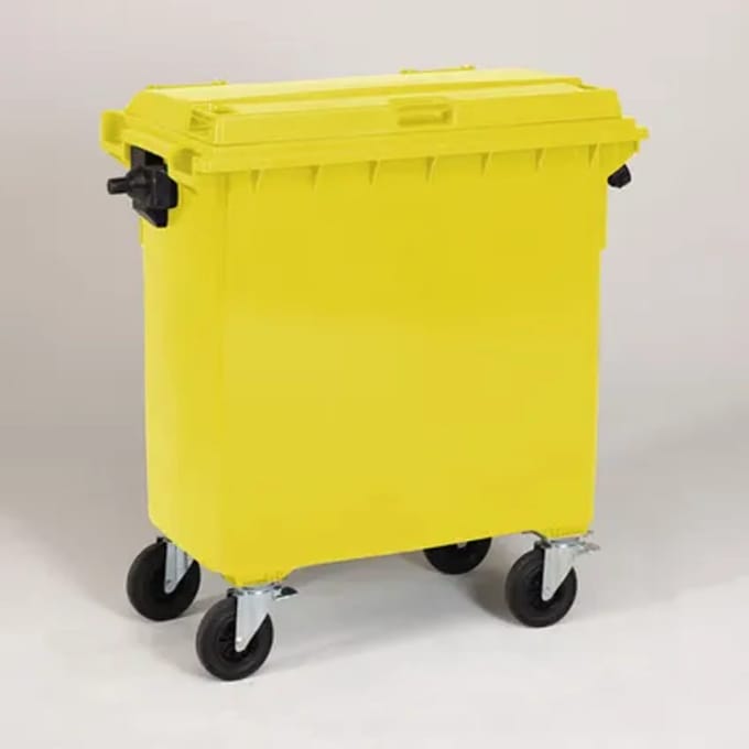 Engels Gele Afvalcontainer – 770 Liter, Hdpe Kunststof