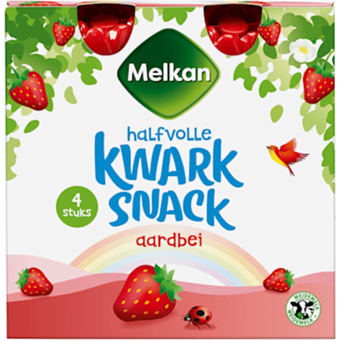 Zuivelsnack Halfvolle kwark aardbei 4s