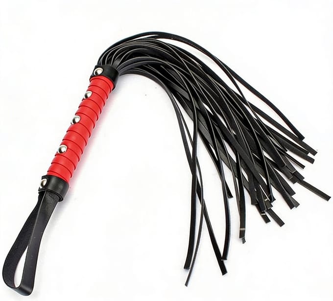 Lederen Zweep - BDSM - PU Leer - Zwart - Rood - Flogger