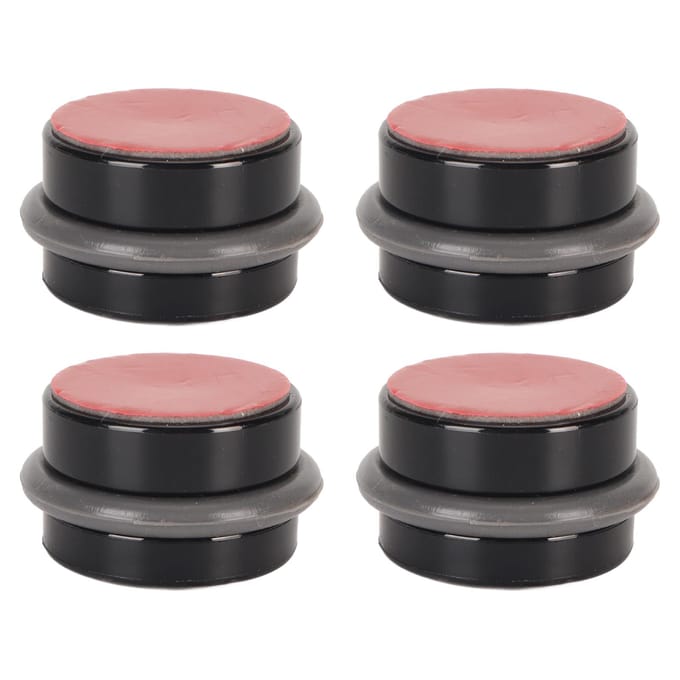 Lot de 4 butées de porte cylindriques en plastique noir, silencieuses et anti-chocs