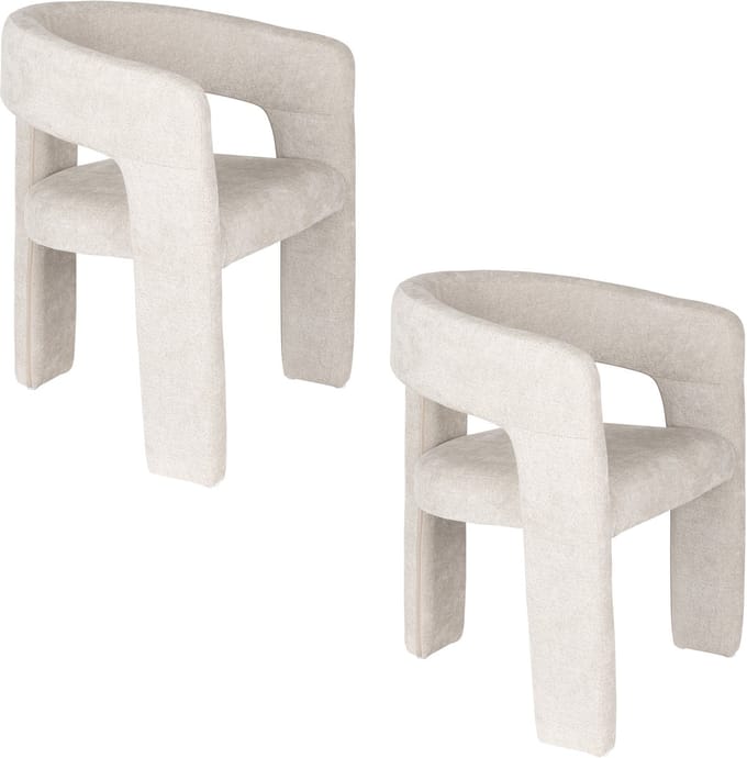 Housecraft Living Valentin Eetkamerstoelen Armleuning Beige - Set van 2
