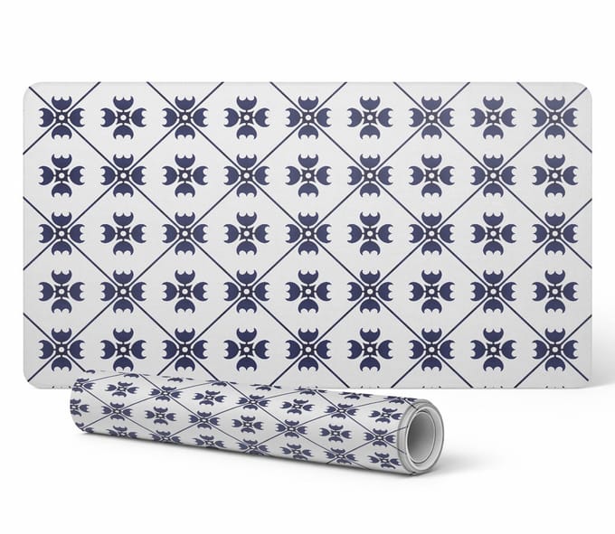 Decoratieve laptopmat met geometrisch retropatroon, 90x45 cm