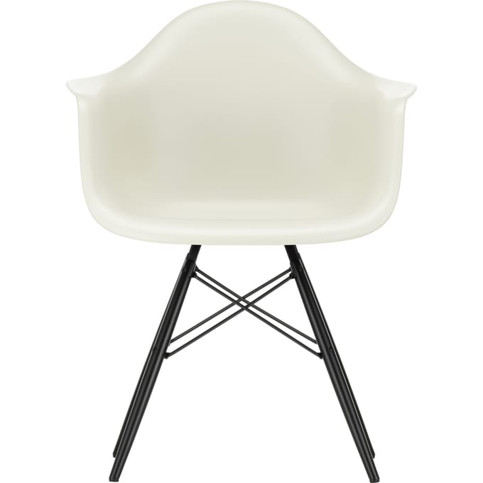 Vitra DAW Eames Plastic Armchair - kiezelsteen RE - esdoorn zwart