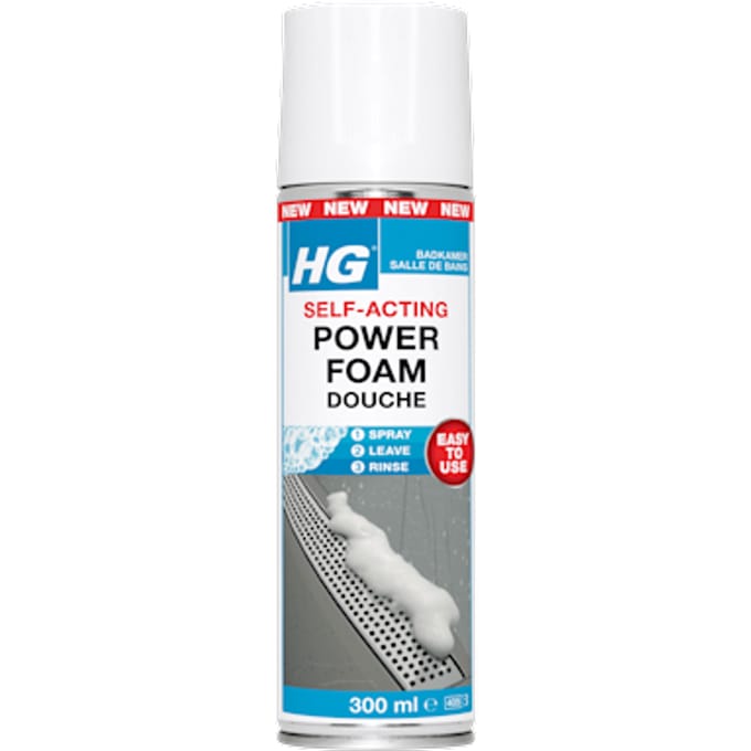 HG - Badkamer - Badkamerreiniger - Power Foam Douche - Zelf-Activerend - 300 ml - 1 stuk