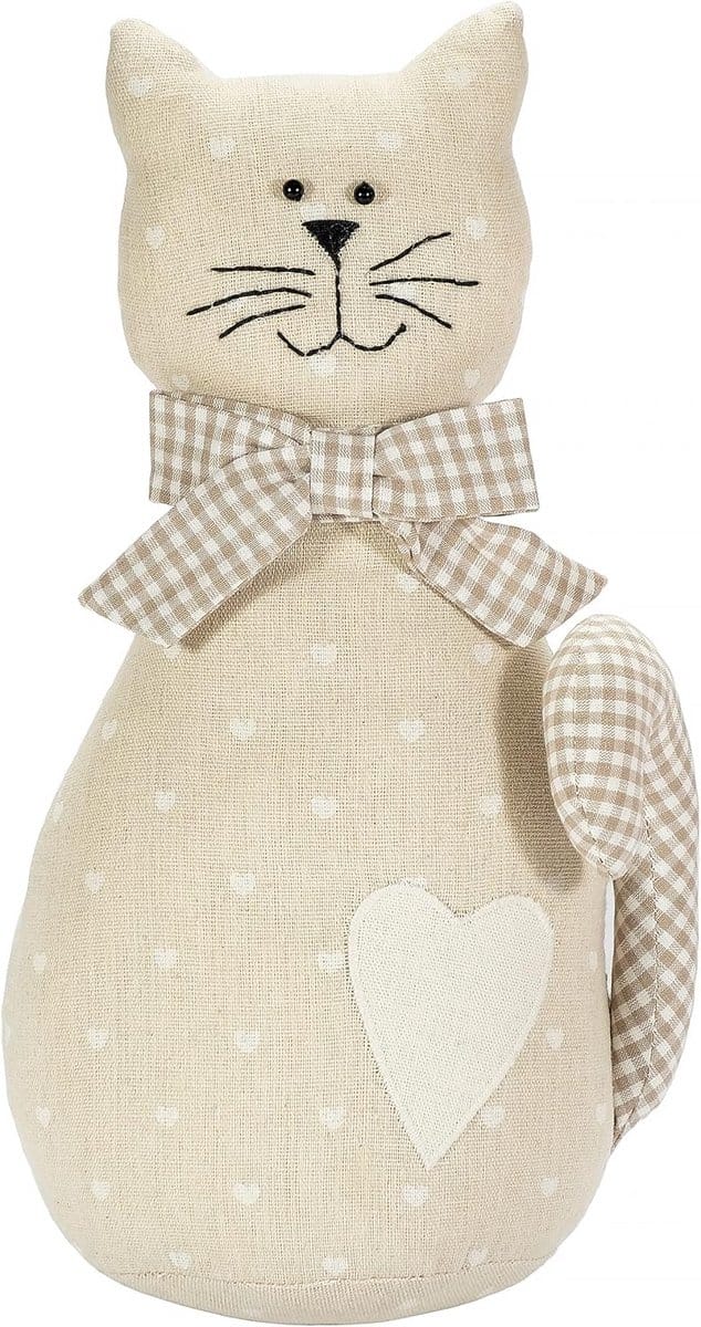Deurstopper Kat met Hartjes Design - Schattige Zandgevulde Deurblokker voor Thuis