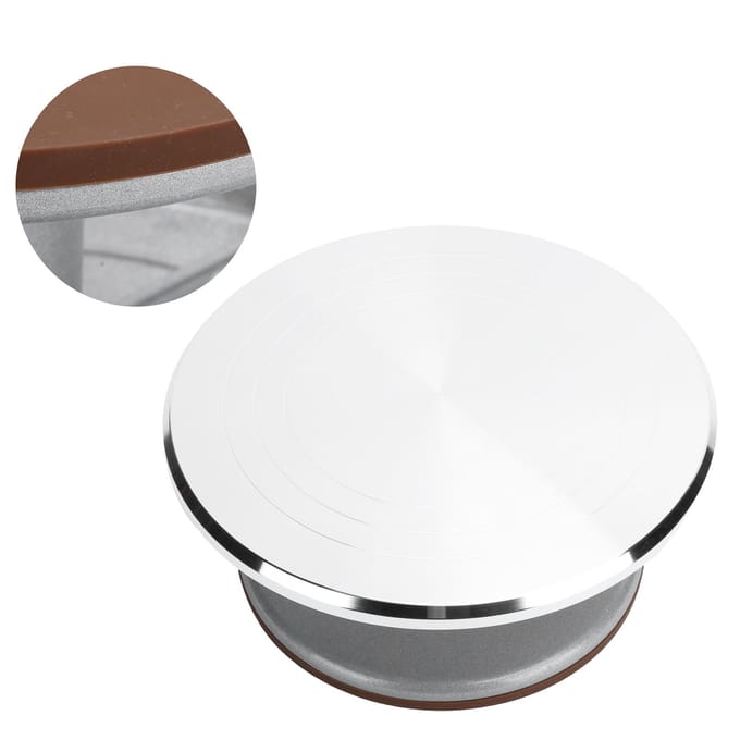 9 inch taartdraaiplateau van aluminiumlegering, draaibare taartdecoratiestandaard, taartrek, bakgereedschap gray