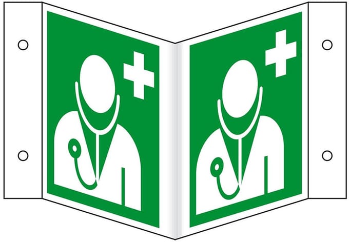 Panorama dokter bord - kunststof - 400 x 200 mm - E009